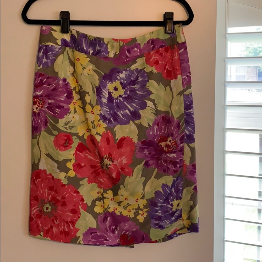 Floral Banana Republic pencil skirt
